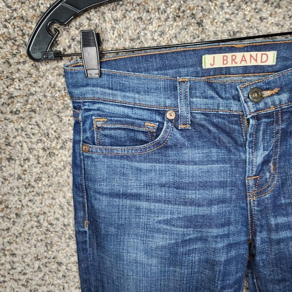 J Brand Skinny Jeans Womens 26 Denim Blue 5 Pocket Zip Casual Cotton Blend - Picture 3 of 11
